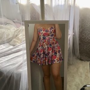 Floral Strapless Flowy BabyDoll Dress
